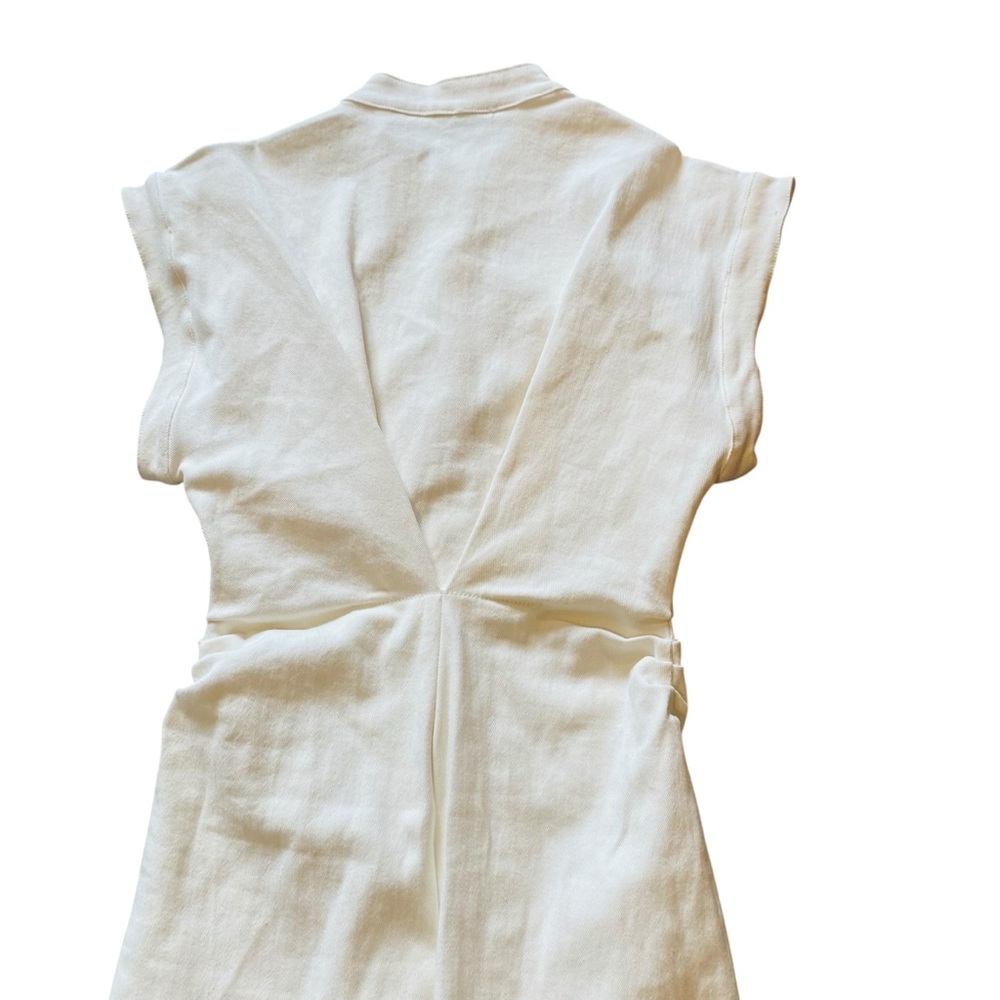 EN SAISON Lira Short-Sleeve White Structured Midi Denim Dress - Picture 7 of 10